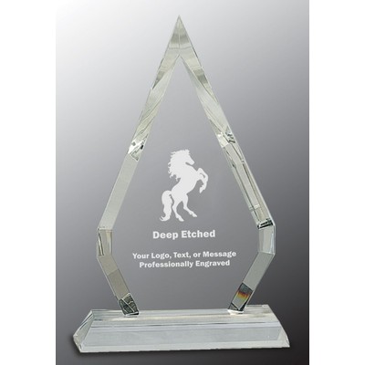 8 1/2" Crystal Diamond on Clear Pedestal Base Award