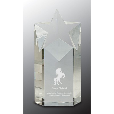 8" Clear Crystal Star Column Award