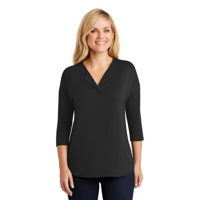 Port Authority® Ladies Concept 3/4 Sleeve Soft Split Neck Top