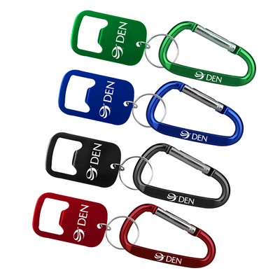 Metal Bottle Opener w/Key Ring & 7 Cm Carabiner