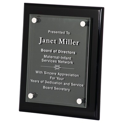 Black Piano Finish Floating Acrylic Plaque (9" x 12")