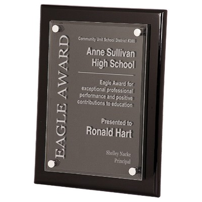 Black Piano Finish Floating Acrylic Plaque (10.5" x 13")