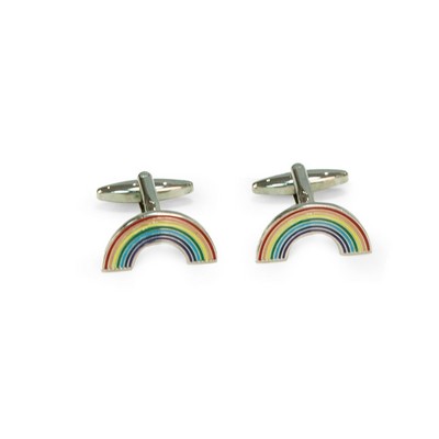 Rhodium Plated Cufflinks Rainbow