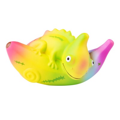 Slow Rising Scented Squishy Chameleon on Banana - Rainbow