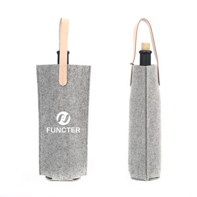 Wine Bottle Felt Sleeve w/String