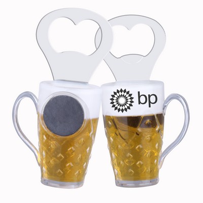 Beer Mug Bottle Opener w/Magnet