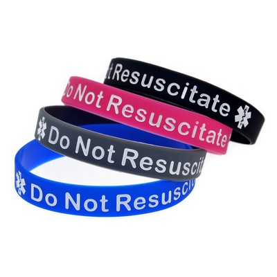 Custom Debossed or Embossed with Color Filled Silicone Bracelets- 1/2" Wide