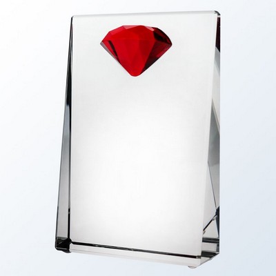 Red Diamond Wedge Optic Crystal Award - Medium