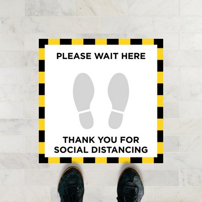 Please Wait Here Square Floor Sticker - 12" x 12"