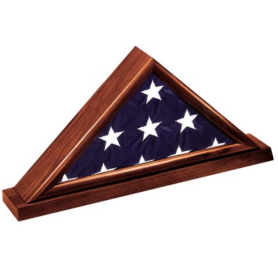 Genuine Dark Cherry Wood Flag Case (18" x 4" x 10")