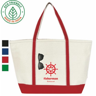 Anchor Boat Bag Eco Friendly Canvas Tote Red Trim