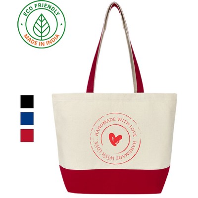 Urban Tote Bag Eco Friendly Canvas Red Trim