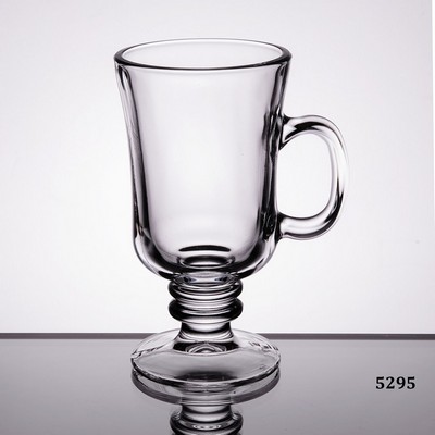 8-1/2 Oz. Clear Glass Irish Coffee Mug W/ Ornate Stem, 5-7/8"H