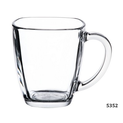 14 Oz. Clear Glass Irish Square Mug, 4"H