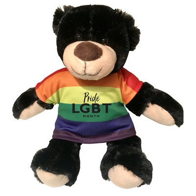 11" Plush w/Subli-Tee Sublimated Teddy Bear Tshirt - Rainbow Pride