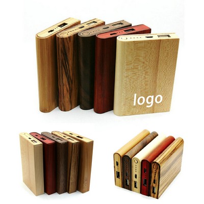 Wooden 6000mAh Rechargeable Power Bank