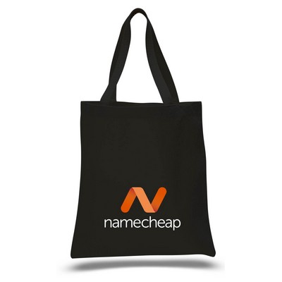 Black Zippered Promotional Tote Bag - Full Color Transfer (15" x 16")