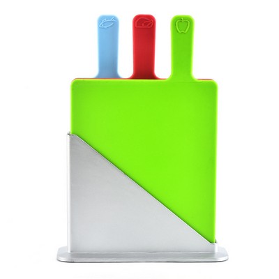 3-Piece Cutting Board Set Classification w/Holder