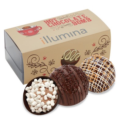 Hot Chocolate Bomb Gift Box - Deluxe Flavor - 2 Pack - Milk & Dark Delight, Dark Chocolate Crystal