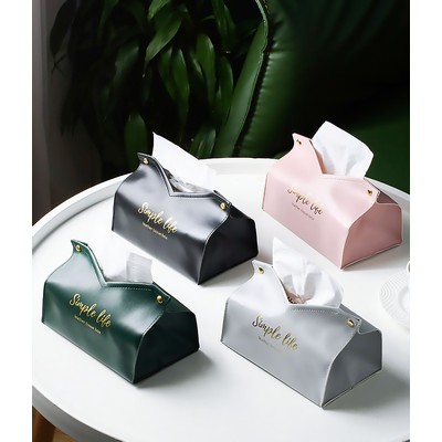 Modern Leather Square Tissue Box Holder Decorative Holder for Bathroom Vanity Countertop Office Desk