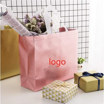 Glossy Reusable Non-Woven Grocery Tote Bag w/Handle