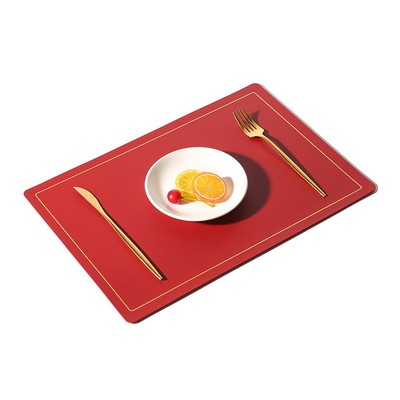 Rectangular Leather Waterproof Insulated Western Placemat