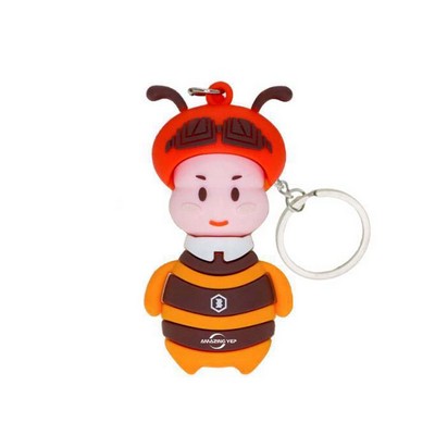 Custom High Quality 3D Soft PVC Keychain Cartoon Bee