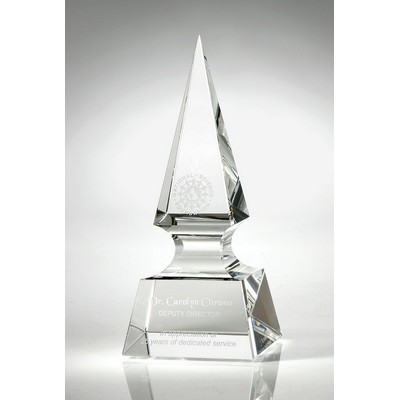 Zenith Spear Crystal Award, 8"H