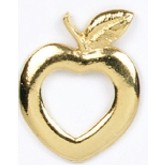 Apple/Heart Gold Stock Casting Lapel Pin