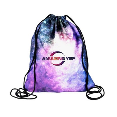 Polyester 3D Digital Starry Sky Drawstring Backpack