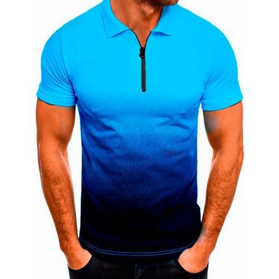 1/4 Zip Jersey Mesh Polo Shirt