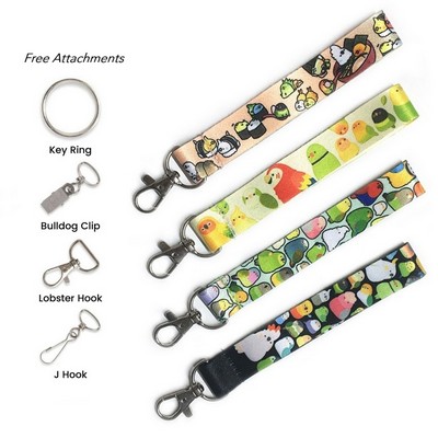 3/4" Full Color Sublimation Wrist Lanyard Keychain