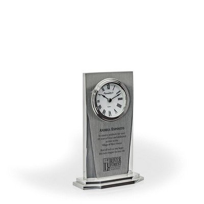 Sandi Brushed Metal Desk Clock