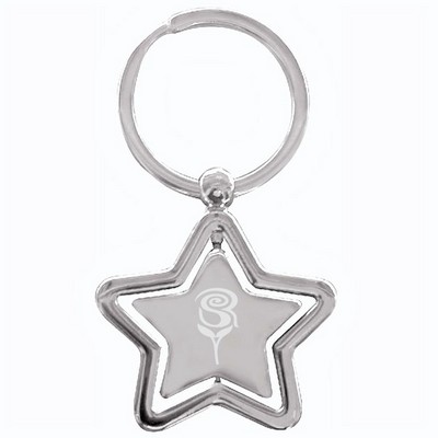 Chrome Star-Shape Keychain