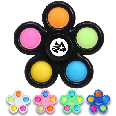 Five Bubble Flower Fidget Push Pop Spinner