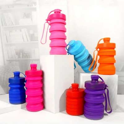 400ml Collapsible Silicone Water Bottle Sports Kettle