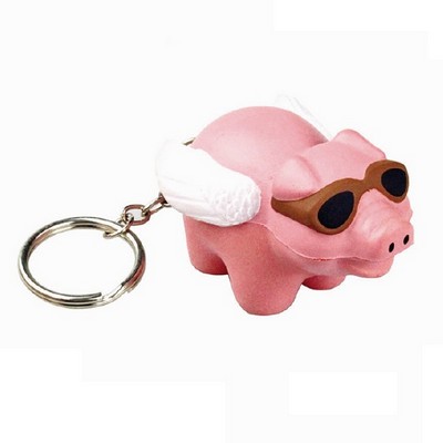 Flying Pig Stress Ball with Keychain