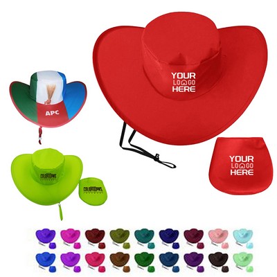 Polyester Foldable Cowboy Hat With Pouch