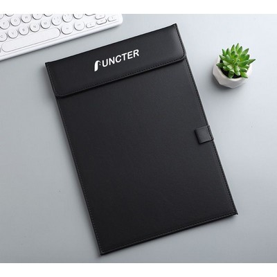 9.06" W x 13" H PU Leather Magnetic Clipboard w/Pen Holder