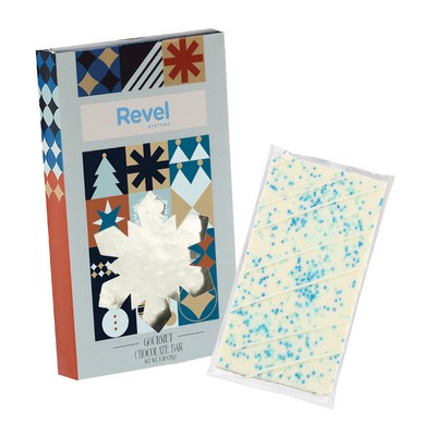 1 Oz. Belgian Chocolate in Snowflake Window Box - Winter Wonderland Bar