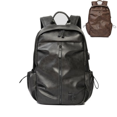 PU Leather Backpack for men