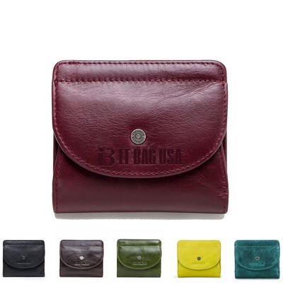 Leather Slim Bifold Purse Card Holder Wallets Women