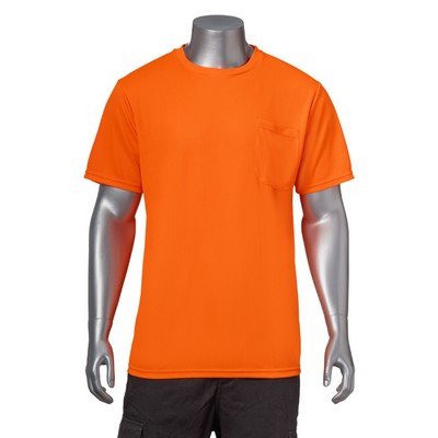 3.8 oz. Non-ANSI Birdseye Mesh Safety T-Shirt W/ Pocket