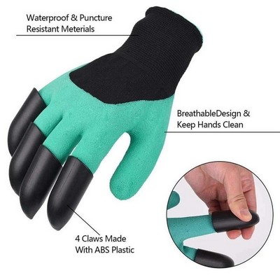 Gardening Gloves w/Claw For Yard Work