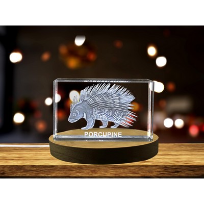 Porcupine Enigma | 3D Engraved Crystal Keepsake