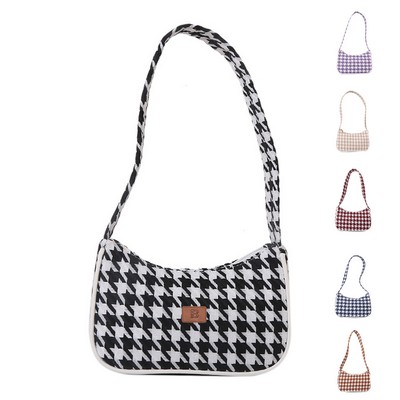 Canvas Back-and-white Checkerboard Tote bag