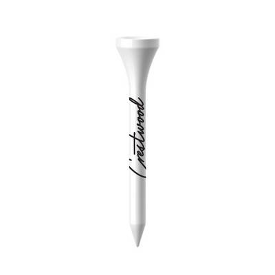 Packaged Plastic Golf Tees - 2.75" 1 Color Logo Imprint Shank Only - White or Natural