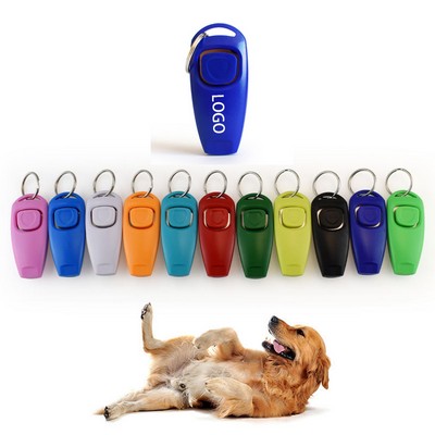 2 In 1 Dog Training Clicker Whistle Key Ring