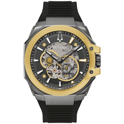 Bulova® Men's Maquina Silicone Strap Watch w/Gray Dial