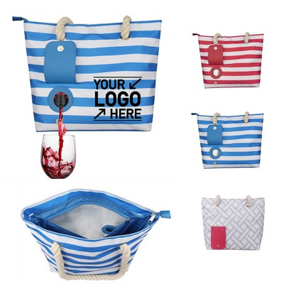 Tote Beach Bag With Hidden Spout